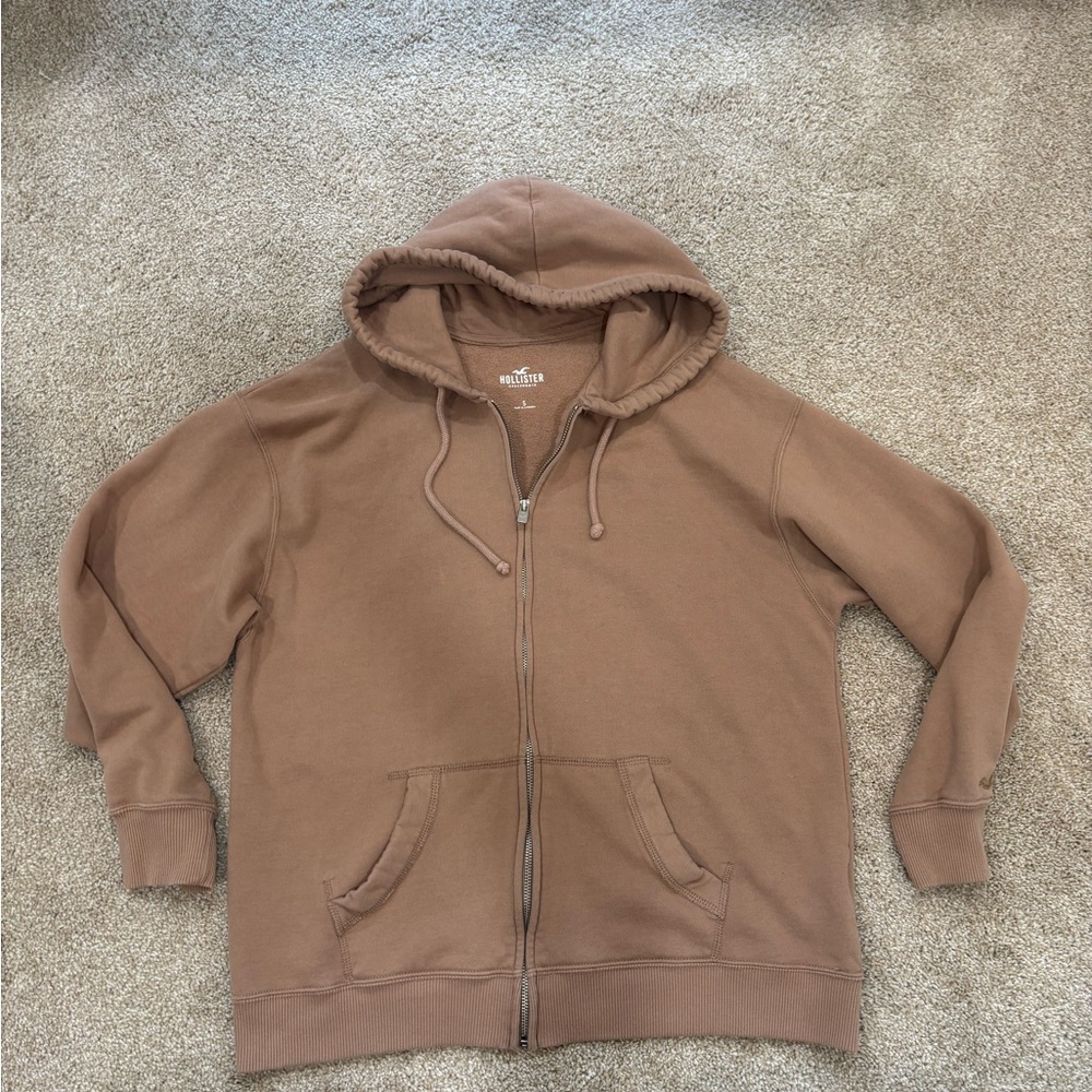 Hollister Tan Zip-Up Hoodie